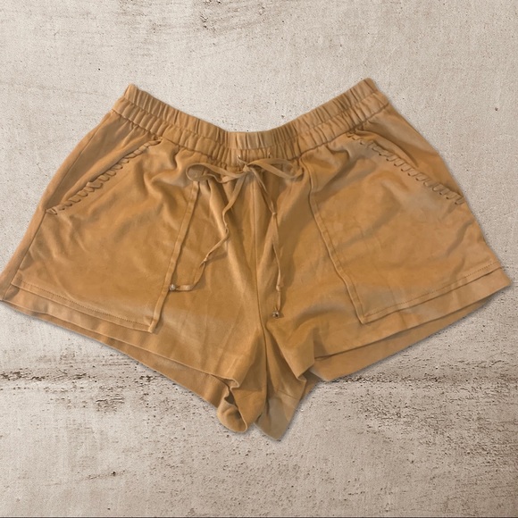 Zara Trafaluc Western Boho Faux Suede Brown Shorts - Picture 1 of 12